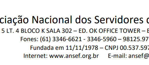 Comunicado Circular nº 002/2024 – ANSEF NACIONAL
